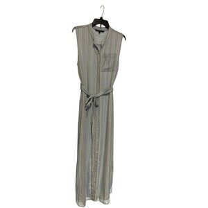Walter Baker XL Pin Stripe Chambray Maxi Shirt Dress‎ Women's Blue White #U9-1